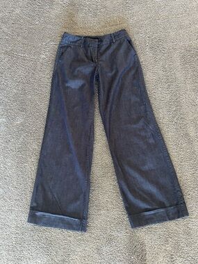 New York & Company Wide Leg Pants in Dark Blue